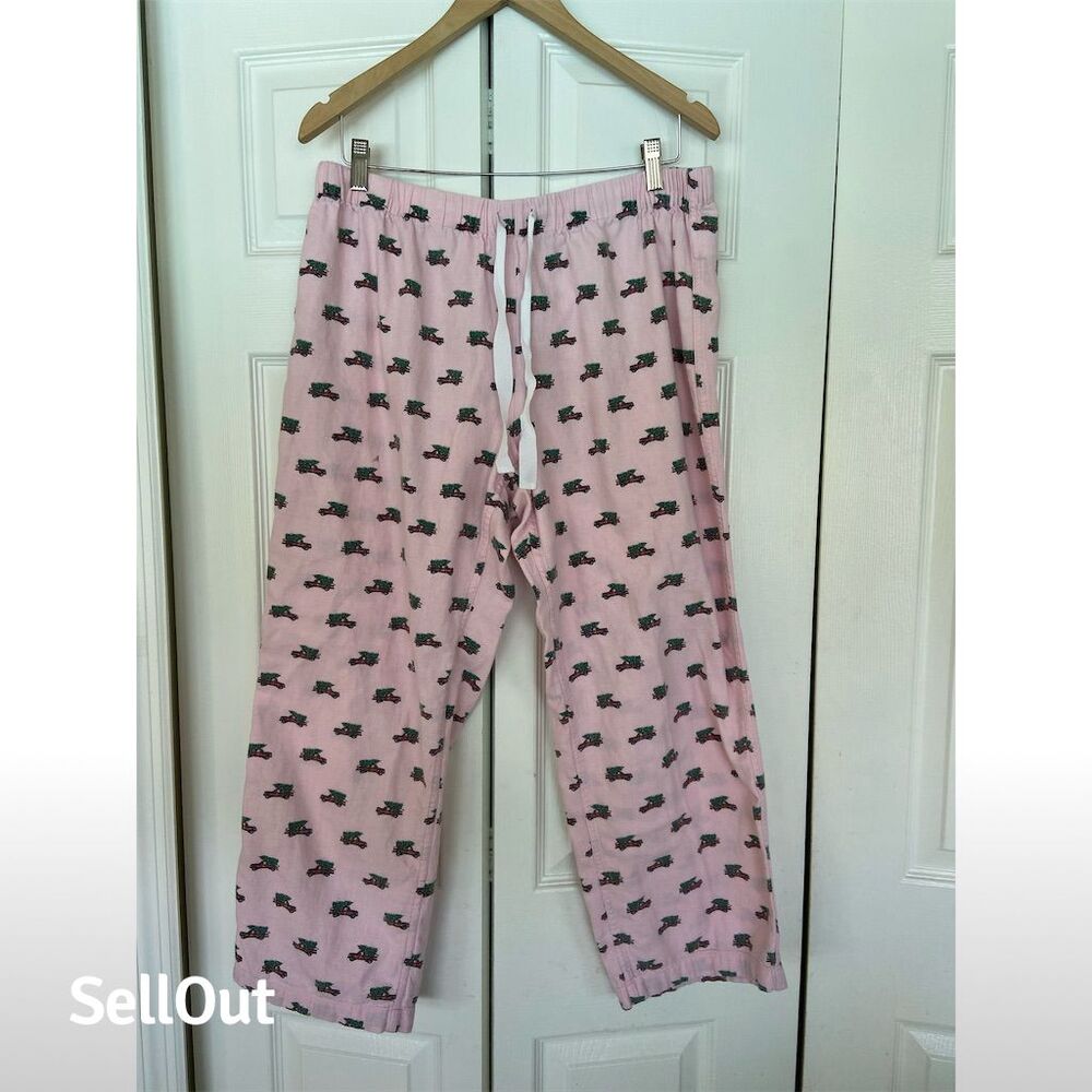 J.Crew Women's Pink Christmas Truck Graphic Pajama Pants Size L